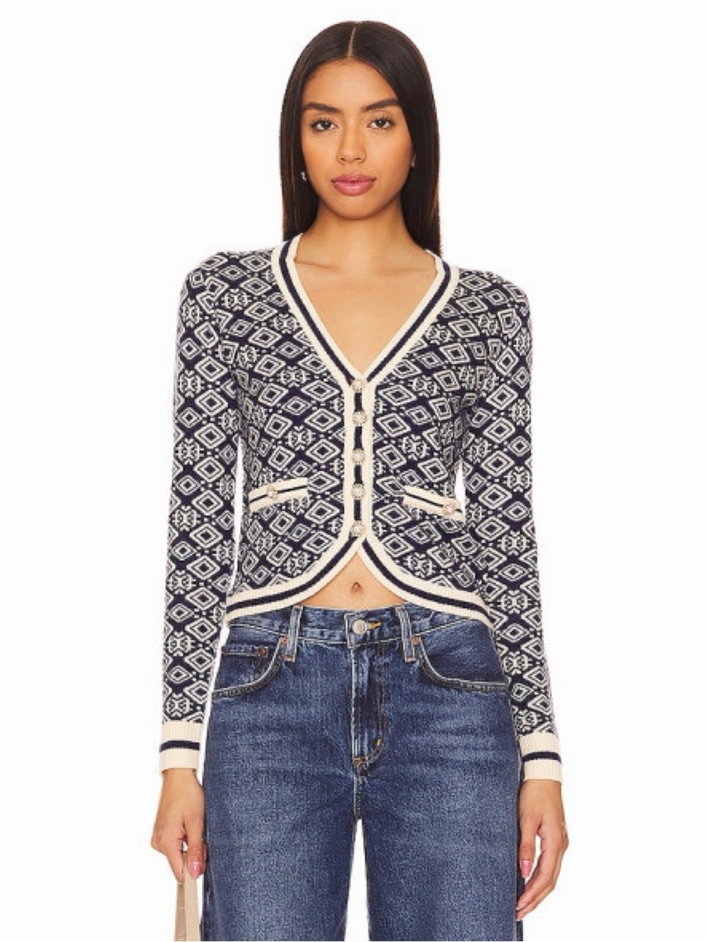 Revolve Heartloom Wool Blend Spruce Cardigan in Indigo